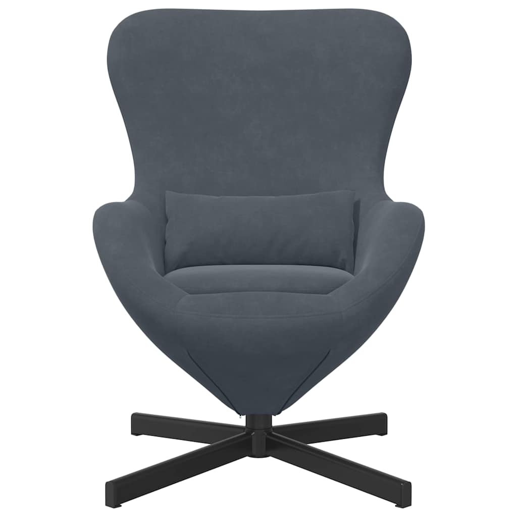 Fauteuil œuf Gris foncé 63 x 73 x 90 cm Velours - XIOS