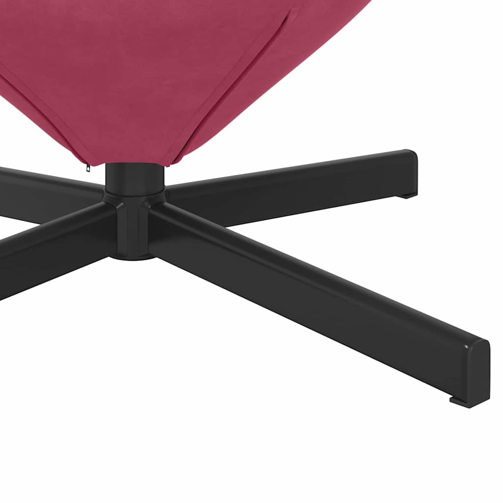 Fauteuil œuf Rouge bordeaux 63 x 73 x 90 cm Velours - XIOS