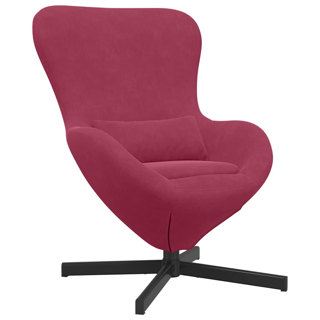 Fauteuil œuf Rouge bordeaux 63 x 73 x 90 cm Velours - XIOS