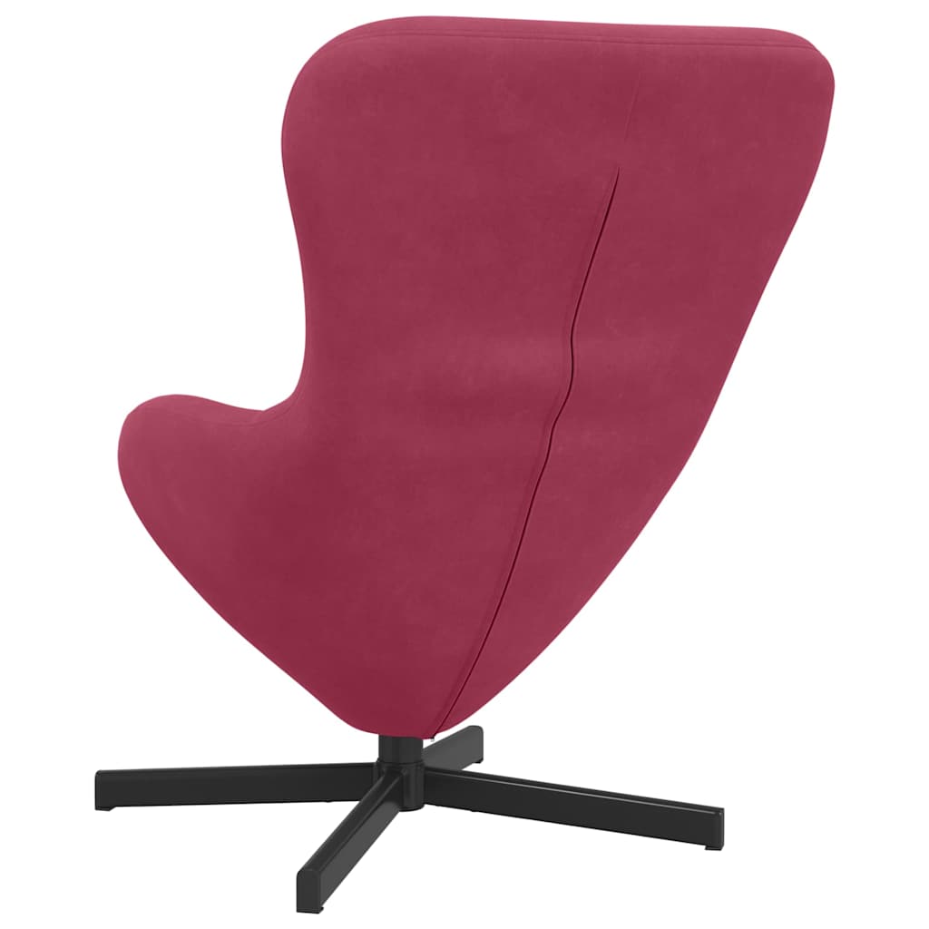 Fauteuil œuf Rouge bordeaux 63 x 73 x 90 cm Velours - XIOS