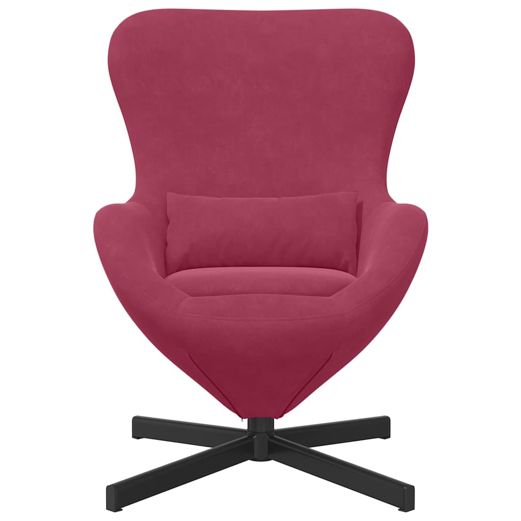 Fauteuil œuf Rouge bordeaux 63 x 73 x 90 cm Velours - XIOS