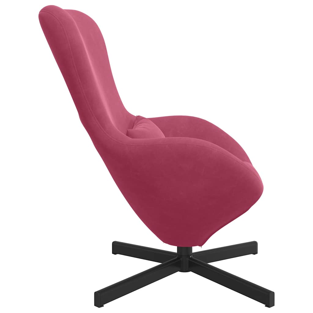 Fauteuil œuf Rouge bordeaux 63 x 73 x 90 cm Velours - XIOS