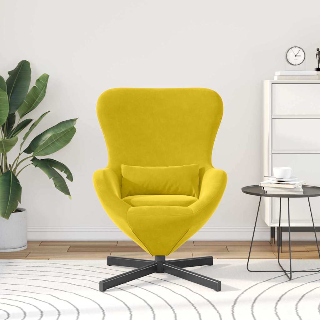 Fauteuil œuf Jaune 63 x 73 x 90 cm Velours - XIOS