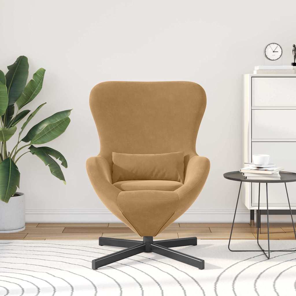 Fauteuil œuf Marron 63 x 73 x 90 cm Velours - XIOS