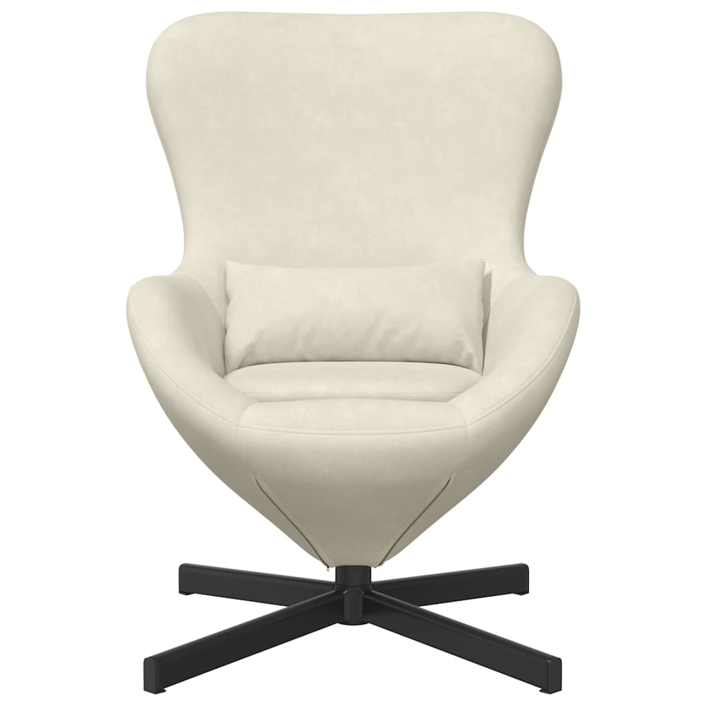 Fauteuil œuf Crème 63 x 73 x 90 cm Velours - XIOS