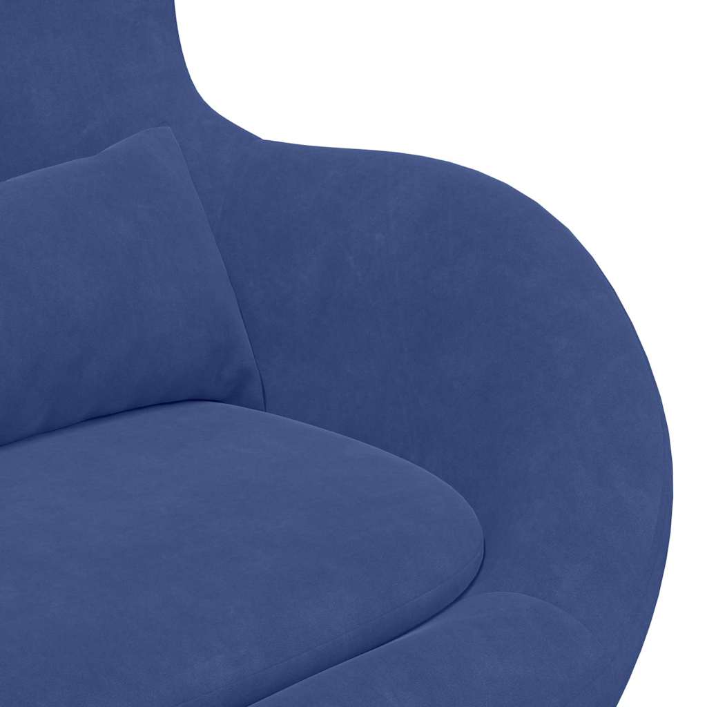 Fauteuil œuf Bleu police 63 x 73 x 90 cm Velours - XIOS