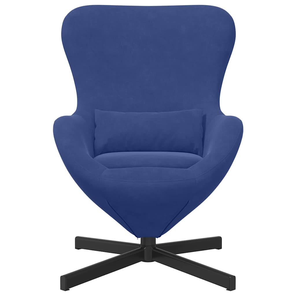 Fauteuil œuf Bleu police 63 x 73 x 90 cm Velours - XIOS