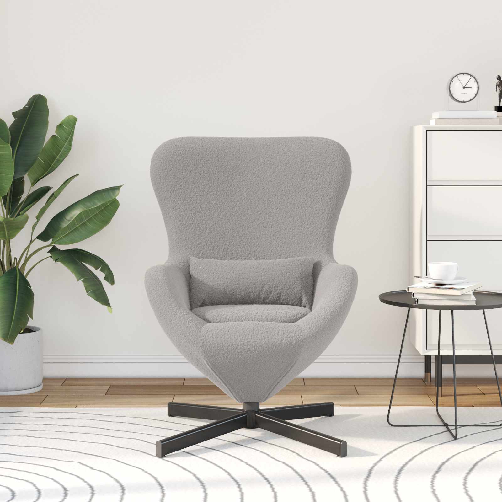 Fauteuil œuf Gris clair 63 x 73 x 90 cm tissu - XIOS