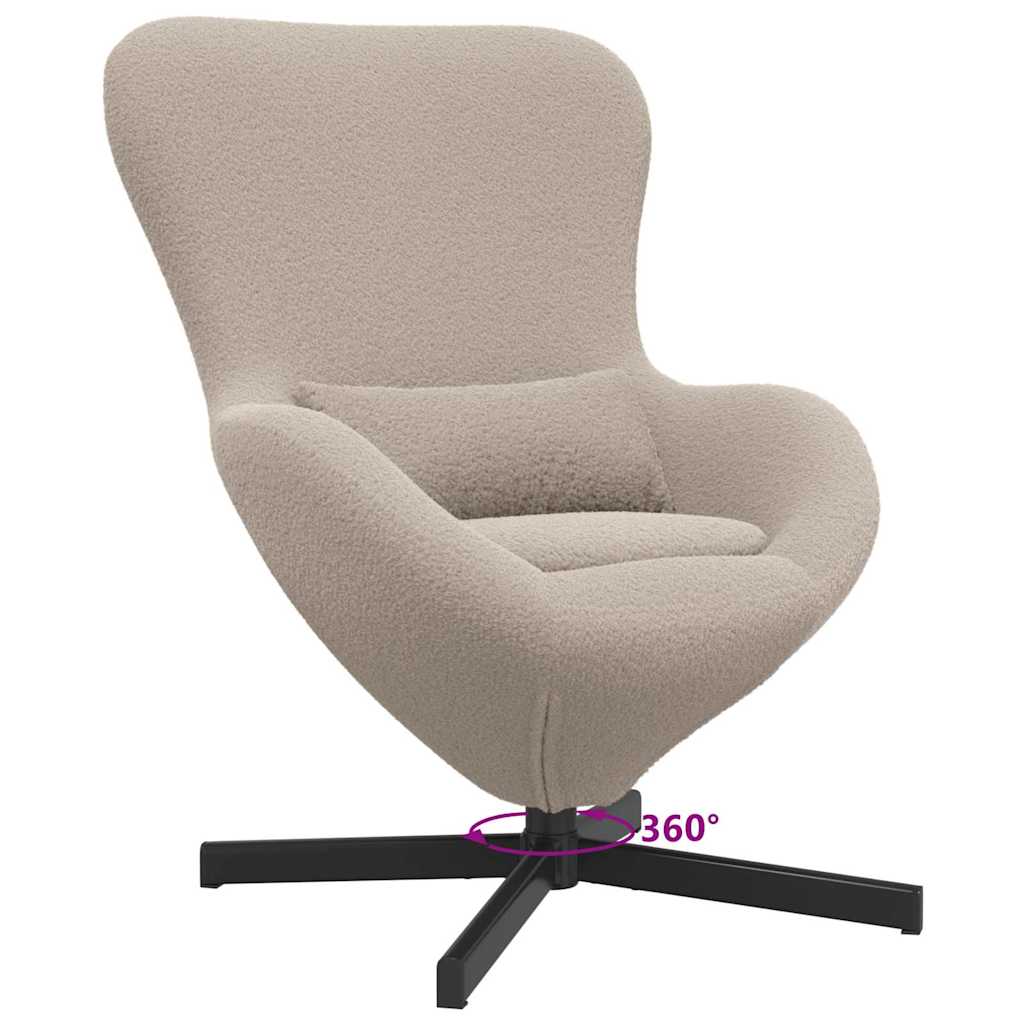 Fauteuil œuf Gris clair 63 x 73 x 90 cm tissu - XIOS