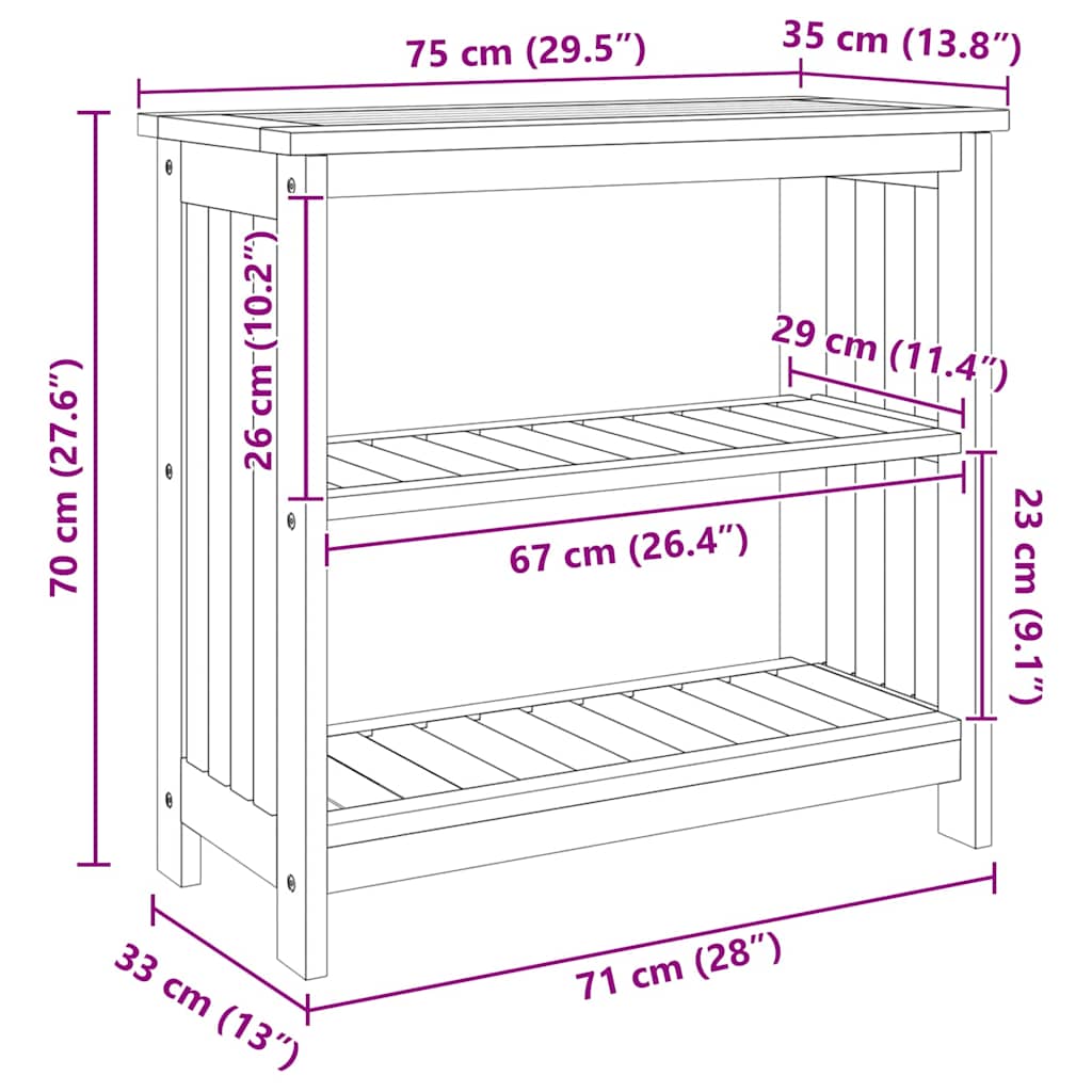 Armoire de jardin avec étagère Marron 75 x 35 x 70 cm - XIOS