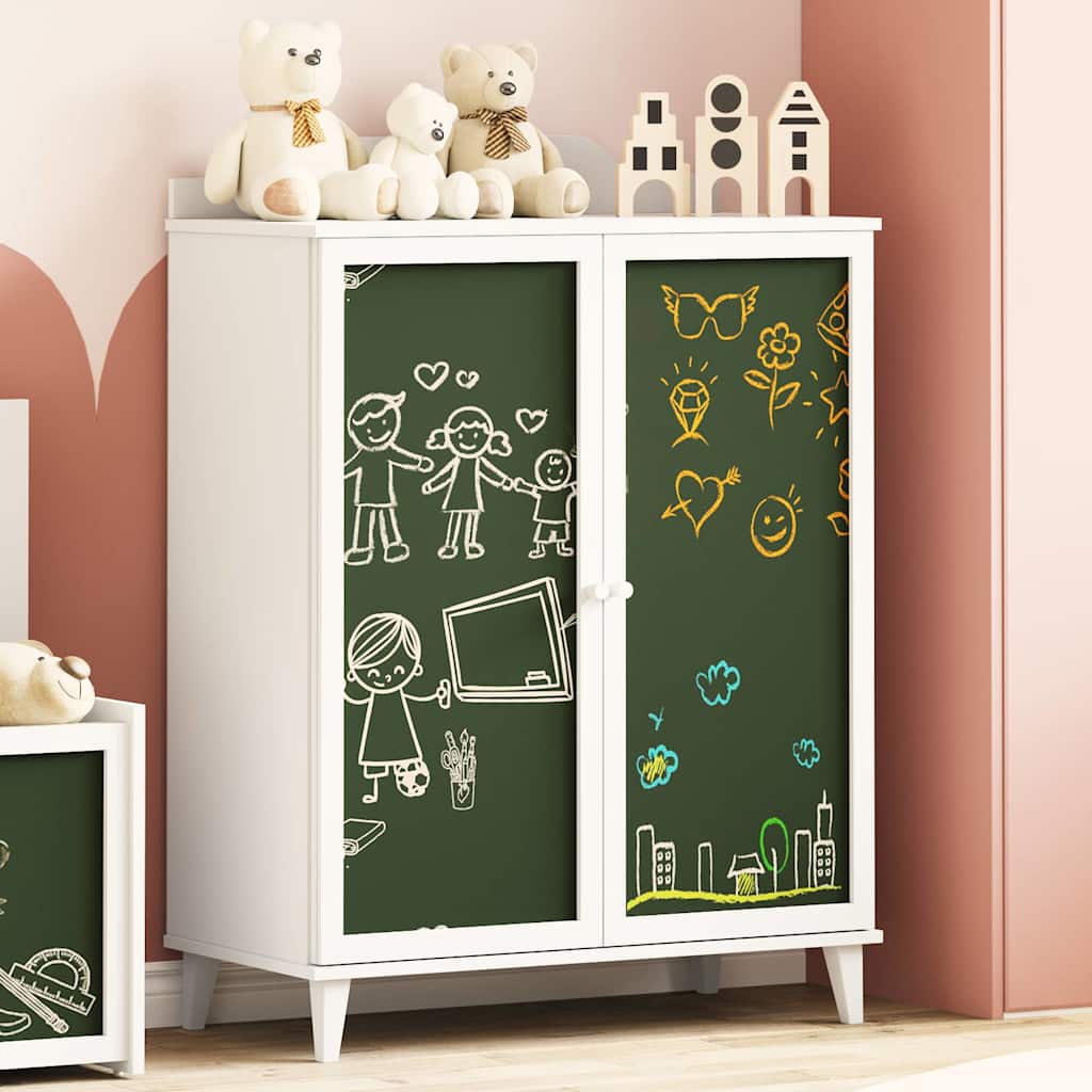 Armoire tableau noir avec étagère Blanc Bois d'ingénierie - XIOS