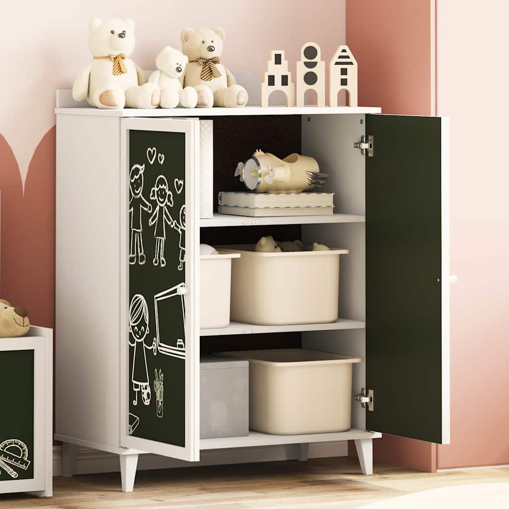 Armoire tableau noir avec étagère Blanc Bois d'ingénierie - XIOS
