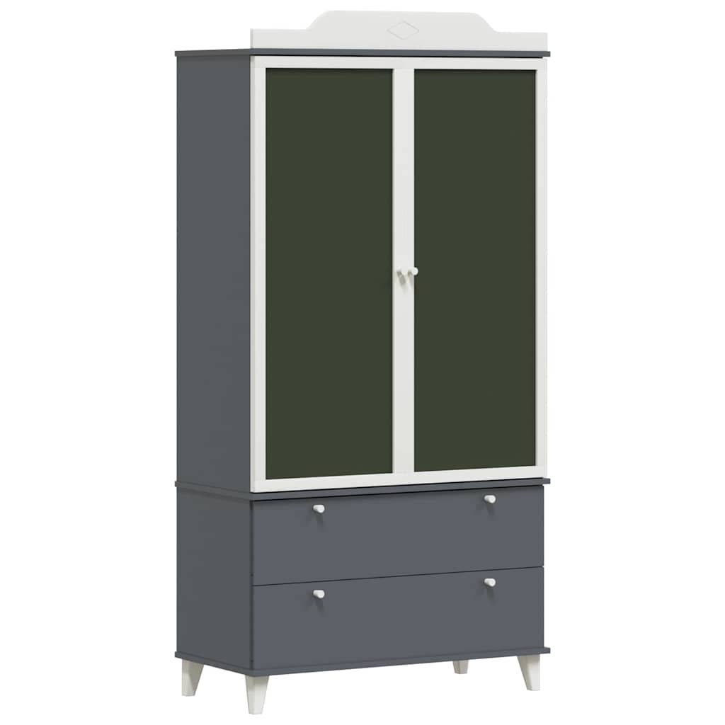 Armoire Tableau Noir avec porte Gris et blanc Bois d'ingénierie - XIOS