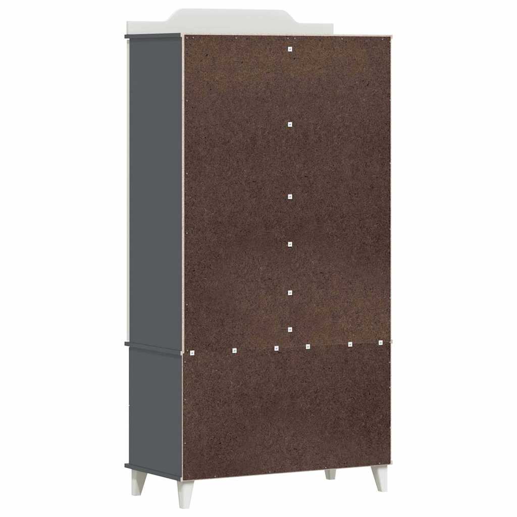 Armoire Tableau Noir avec porte Gris et blanc Bois d'ingénierie - XIOS