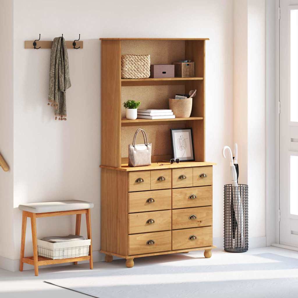Hutch ASKIM marron miel 91 x 40 x 184 cm Bois de pin massif - XIOS