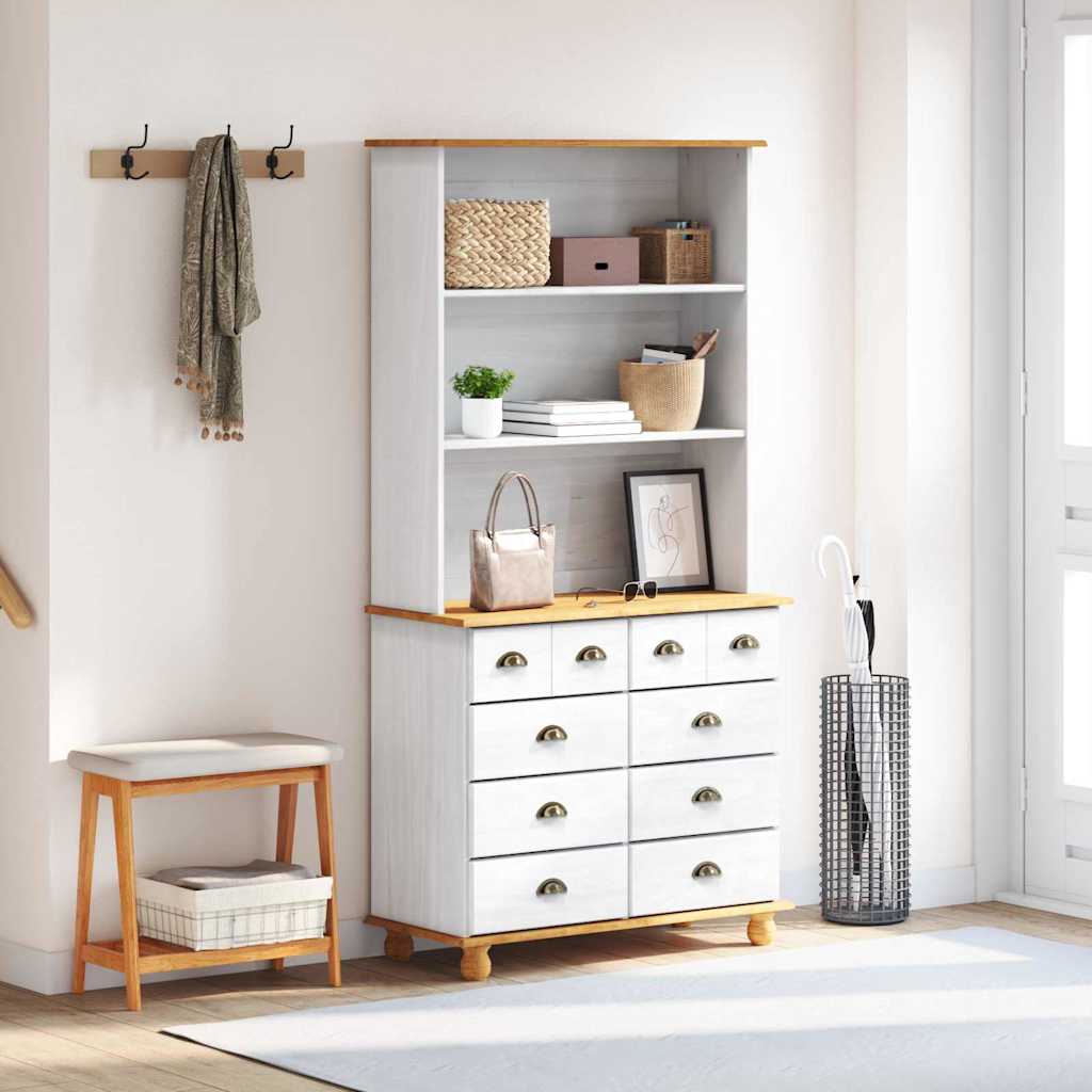 Hutch ASKIM Blanc 91 x 40 x 184 cm Bois de pin massif - XIOS