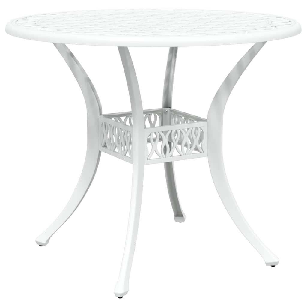 Ensemble de salle à manger pour jardin 5 pcs Blanc Aluminium