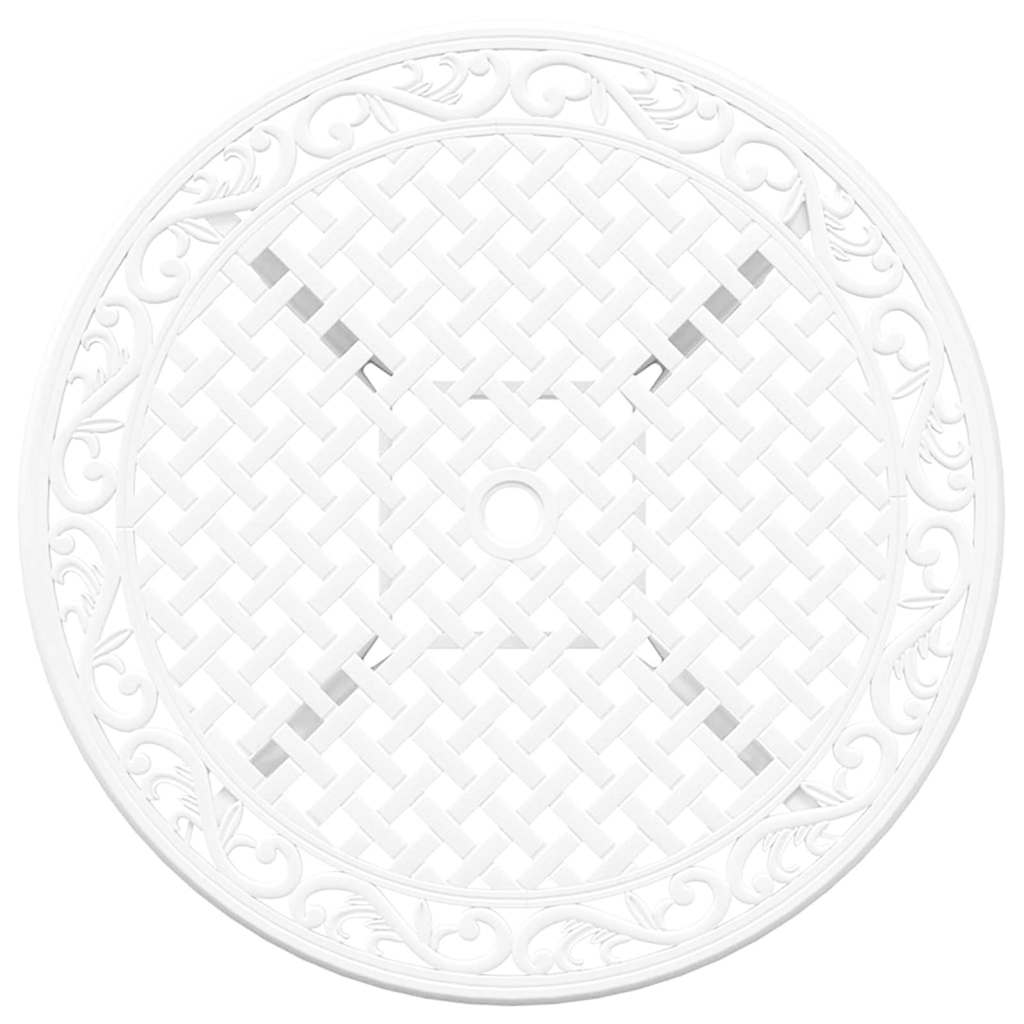 Ensemble de salle à manger pour jardin 5 pcs Blanc Aluminium