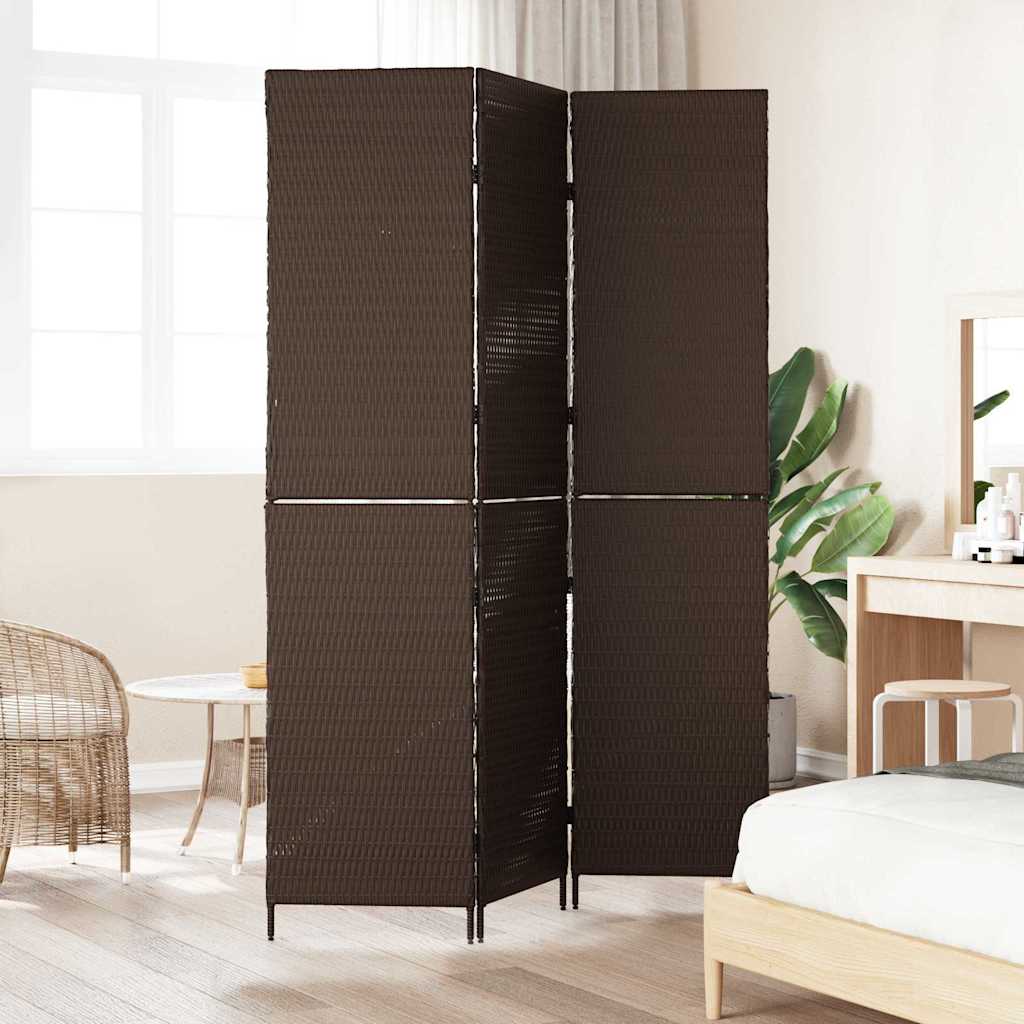 Classeur vidaXL 3 Panneaux Pliable Marron 146x180 cm Poly Rattan XIOS