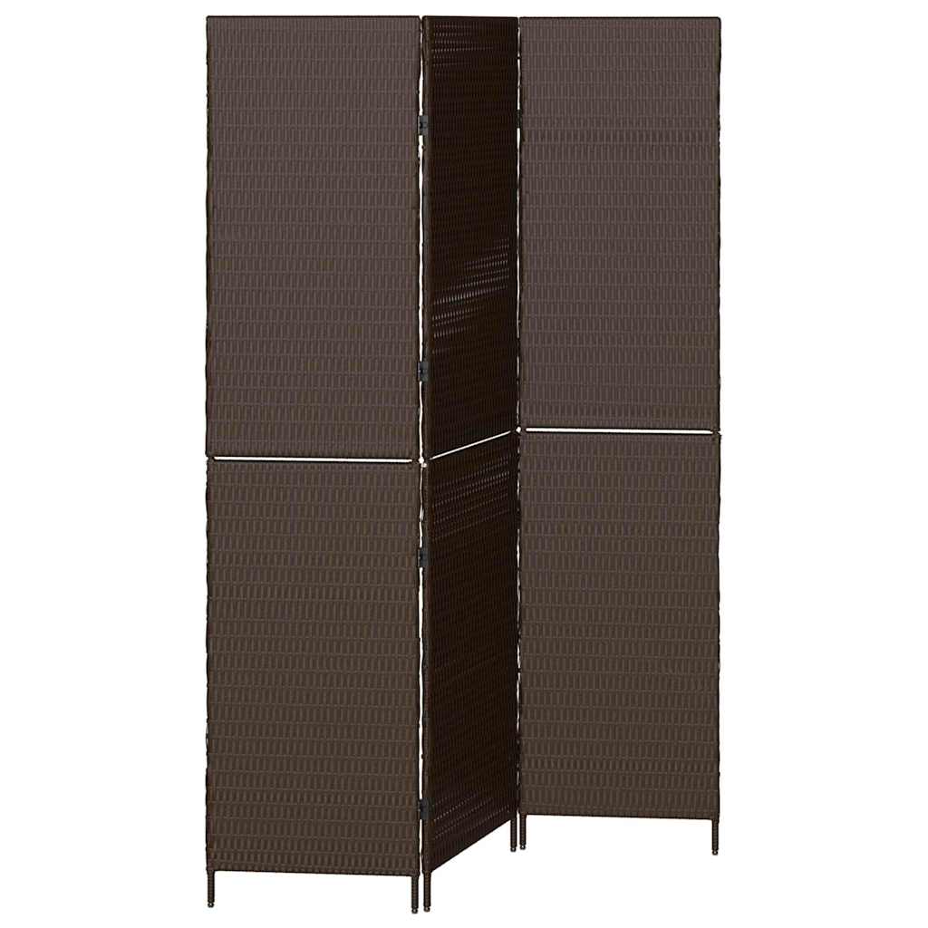 Classeur vidaXL 3 Panneaux Pliable Marron 146x180 cm Poly Rattan XIOS