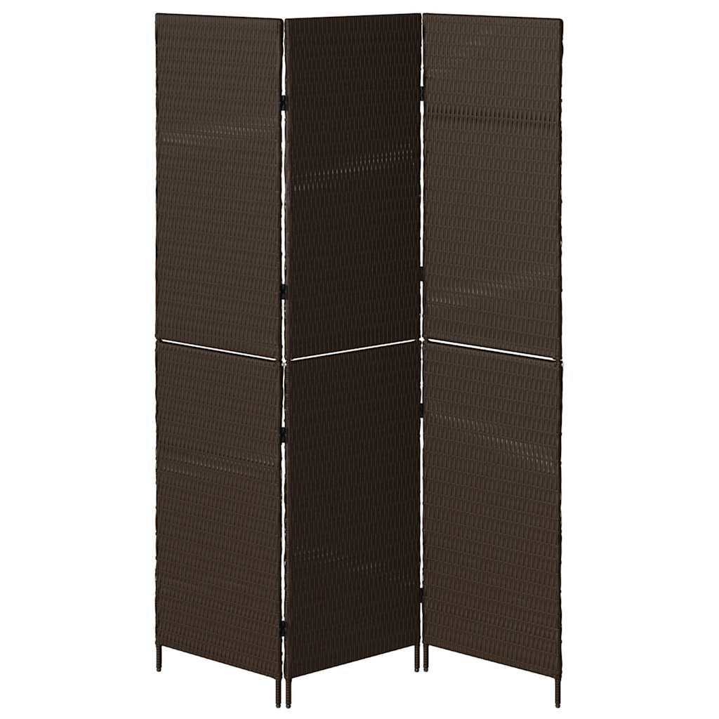 Classeur vidaXL 3 Panneaux Pliable Marron 146x180 cm Poly Rattan XIOS