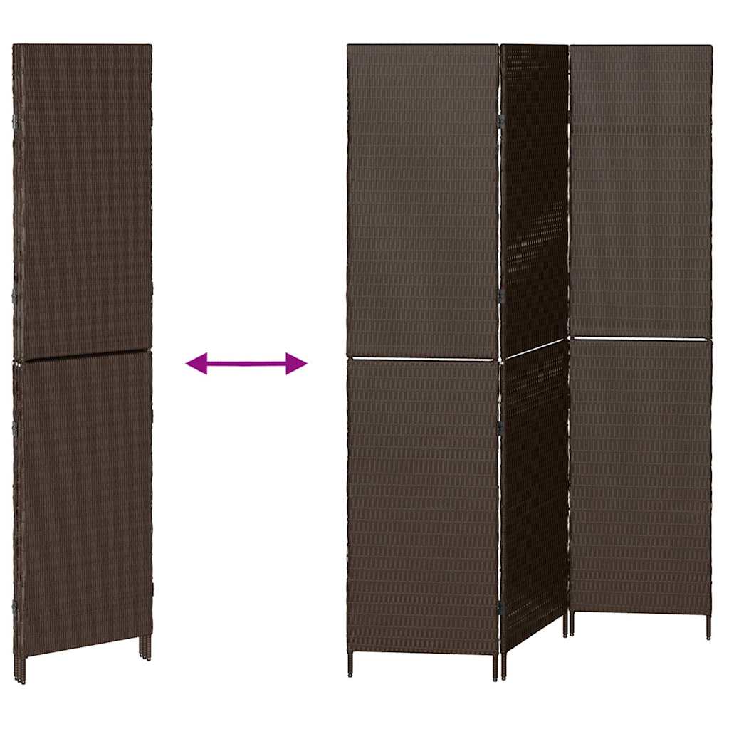 Classeur vidaXL 3 Panneaux Pliable Marron 146x180 cm Poly Rattan XIOS