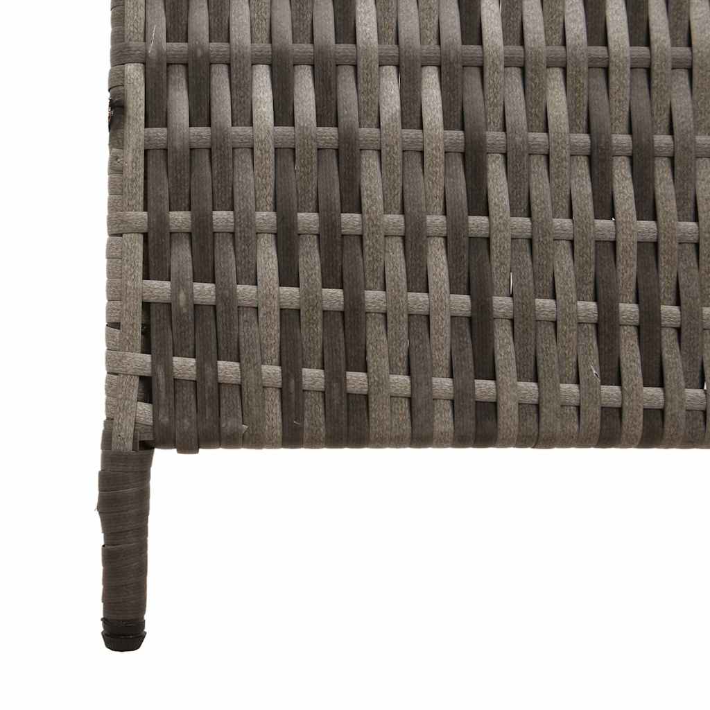 Paravent 3 Panneaux Pliable Gris 147x180 cm Rattan Poly XIOS