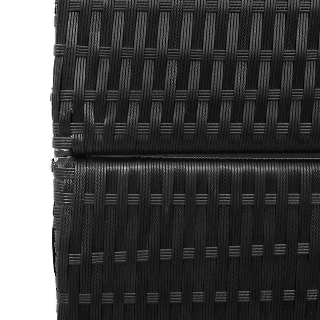 Paravent 4 panneaux pliable noir 195x180 cm en polyrotin XIOS
