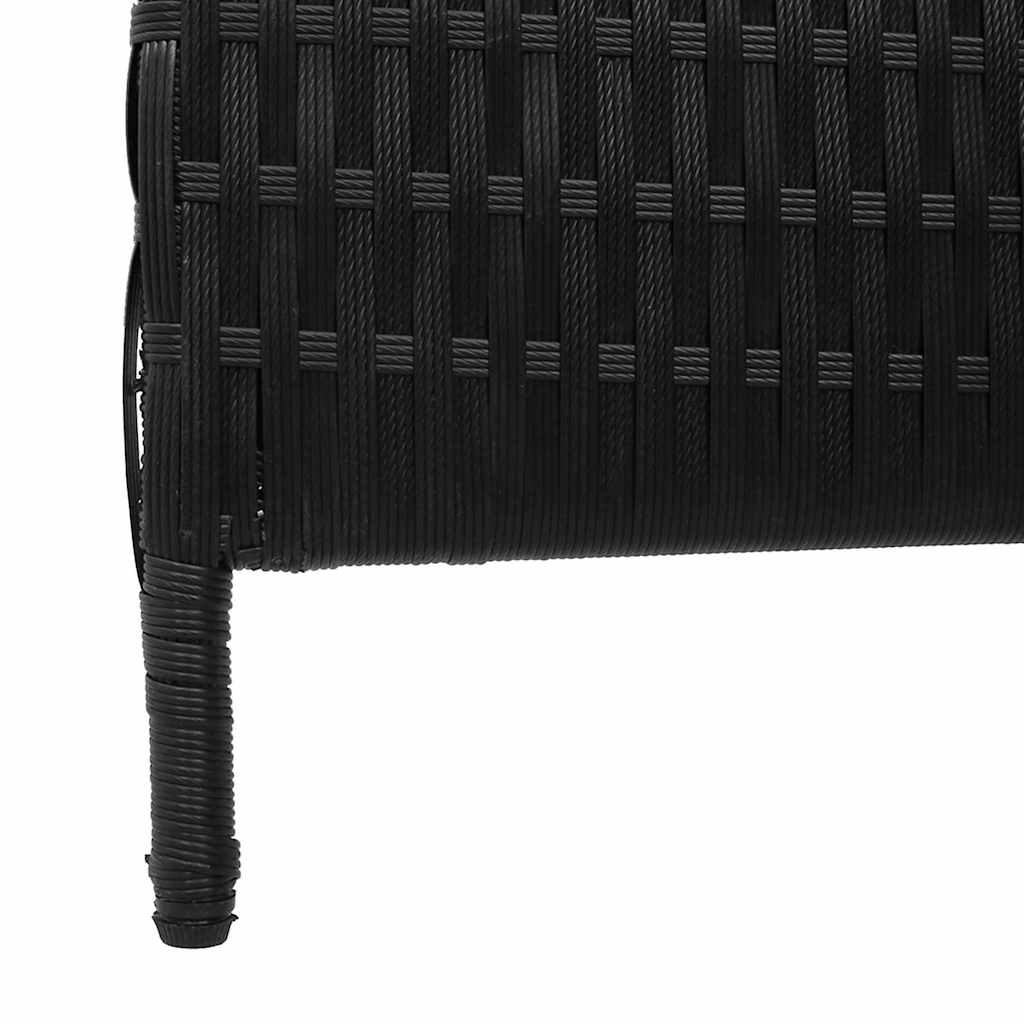 Paravent 4 panneaux pliable noir 195x180 cm en polyrotin XIOS
