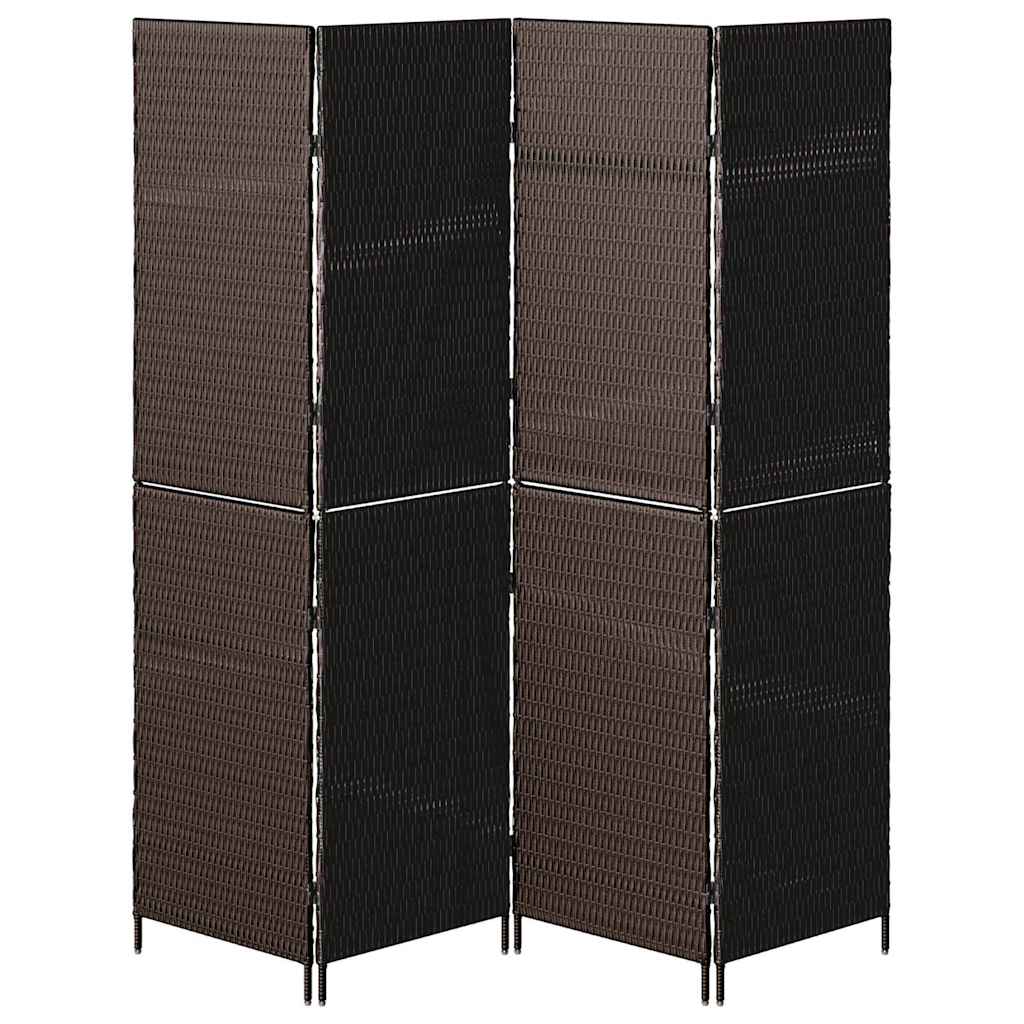 Paravent vidaXL 4 Panneaux Pliable Marron 195x180 cm Rattan Synthétique XIOS