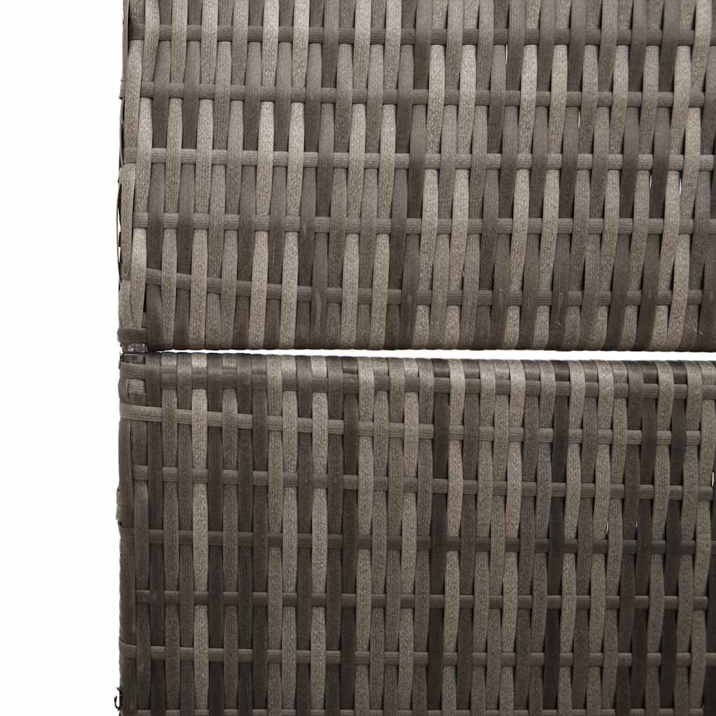 Paravent vidaXL 4 panneaux pliable gris 195x180 cm en poly rotin XIOS