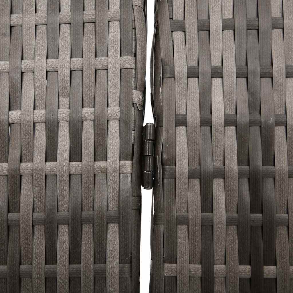 Paravent vidaXL 4 panneaux pliable gris 195x180 cm en poly rotin XIOS