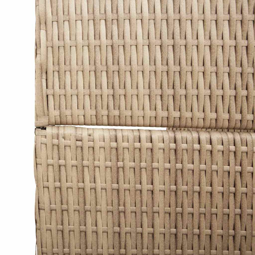 Paravent 4 panneaux pliable beige 196x200 cm en poly rotin XIOS