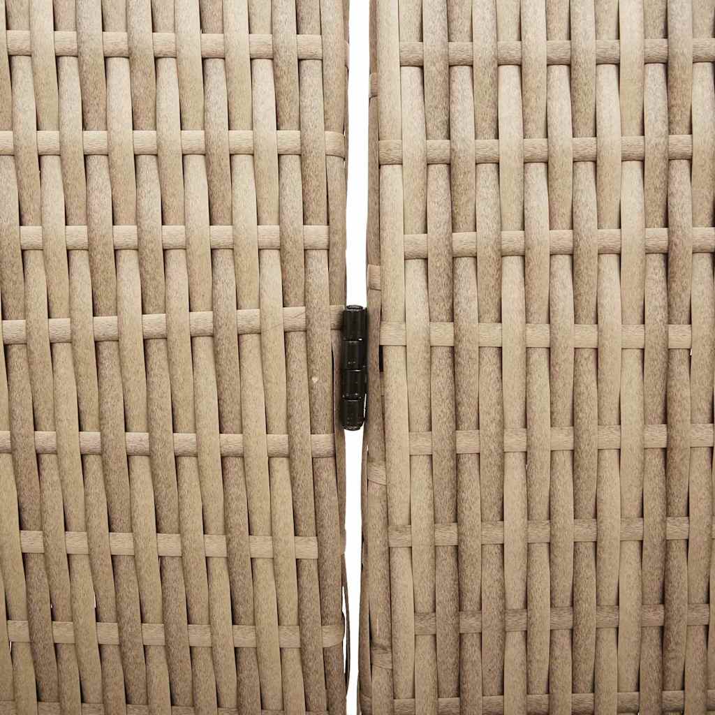 Paravent 4 panneaux pliable beige 196x200 cm en poly rotin XIOS