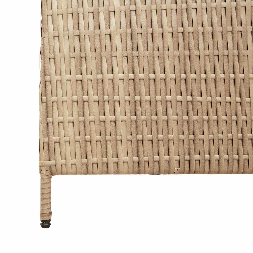 Paravent 4 panneaux pliable beige 196x200 cm en poly rotin XIOS