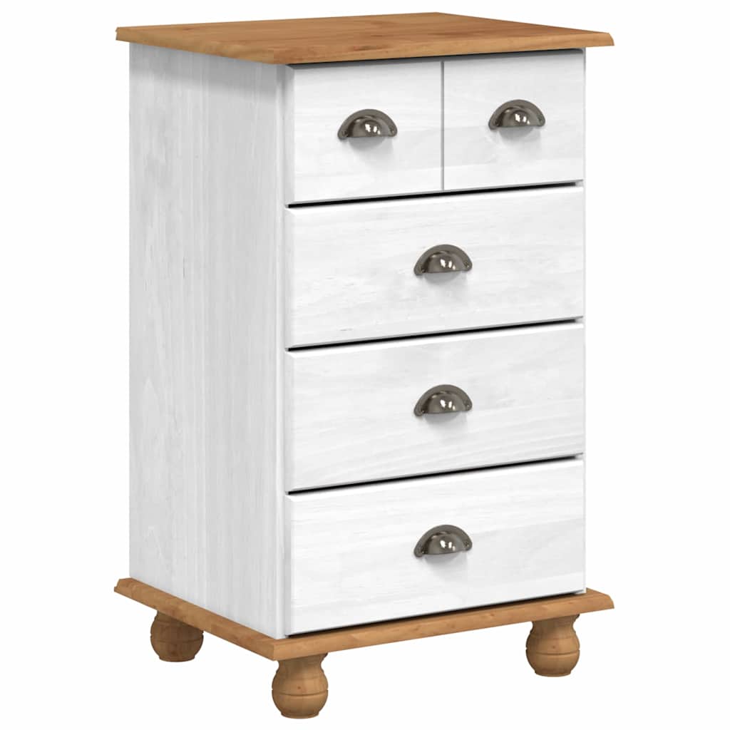 Commode ASKIM Blanc 45.8 x 40 x 79 cm Bois de pin massif - XIOS