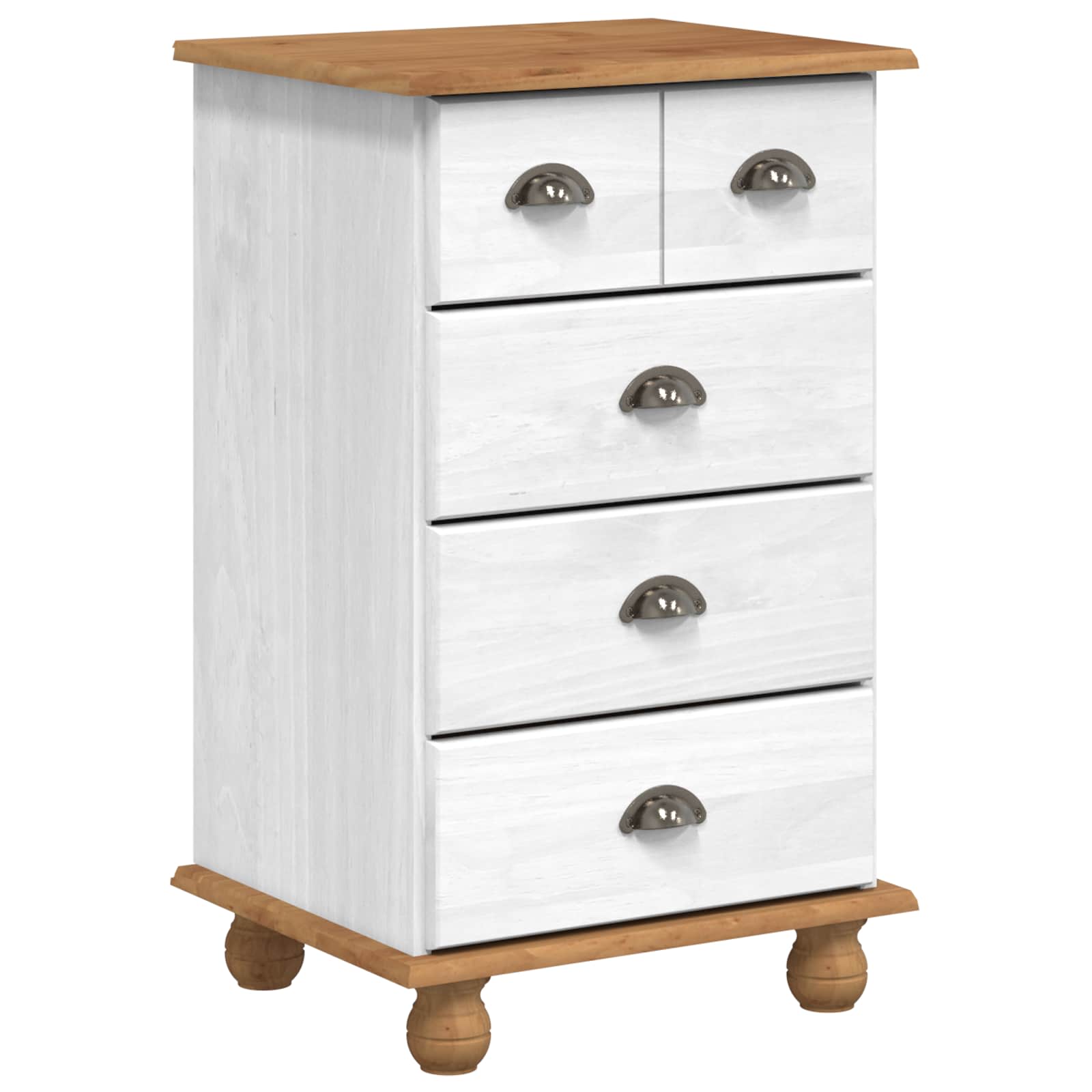 Commode ASKIM Blanc 45,8 x 40 x 79 cm Bois de pin massif - XIOS