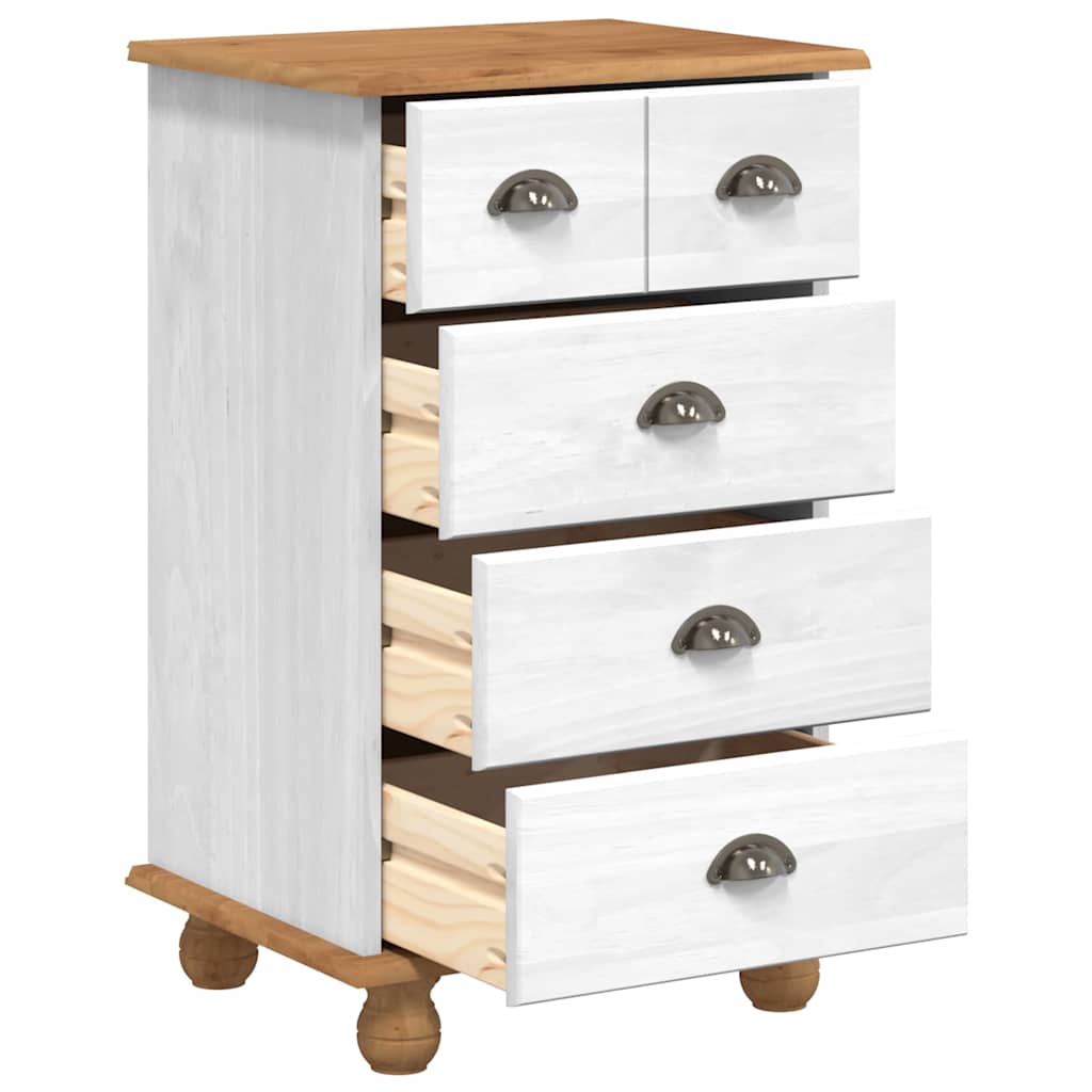 Commode ASKIM Blanc 45.8 x 40 x 79 cm Bois de pin massif - XIOS