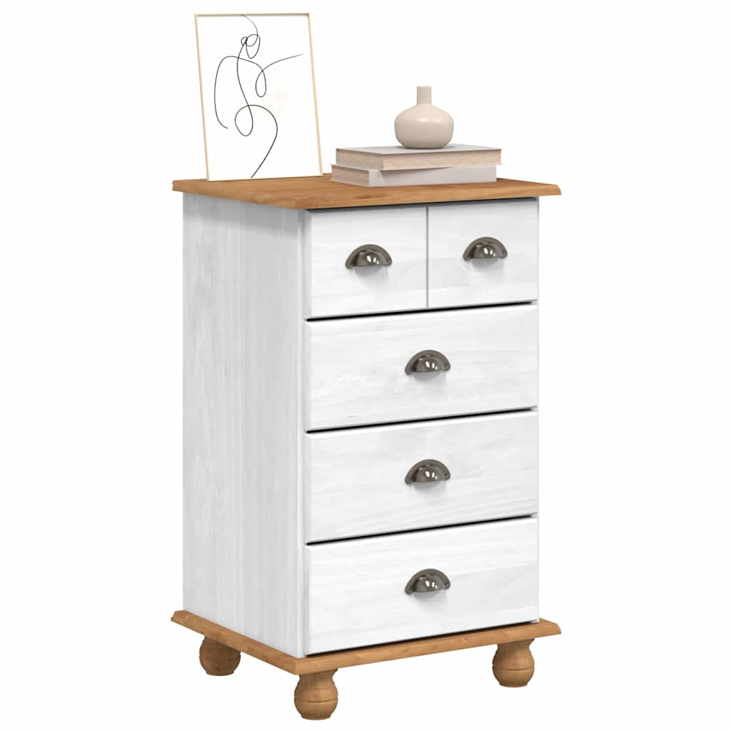 Commode ASKIM Blanc 45.8 x 40 x 79 cm Bois de pin massif - XIOS