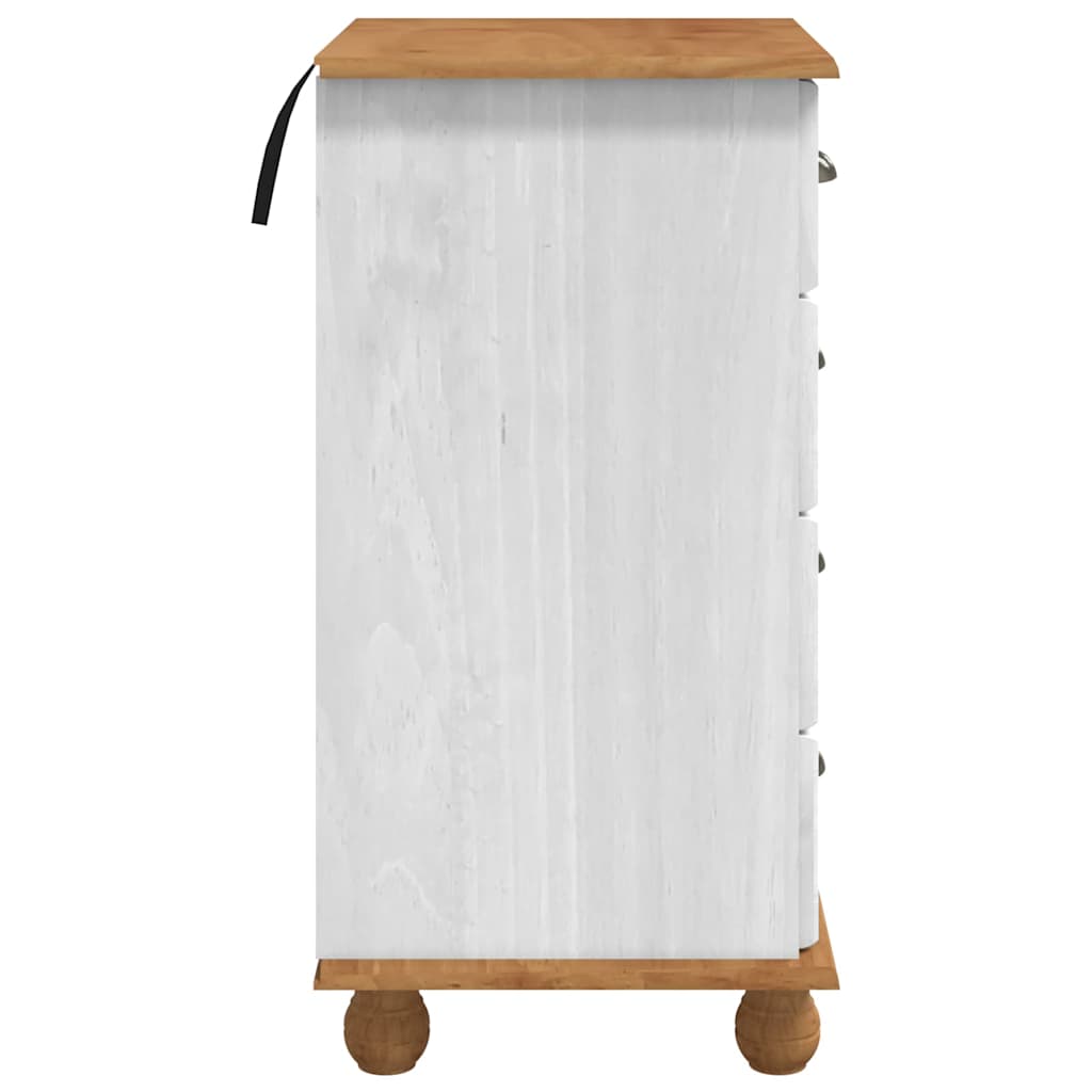 Commode ASKIM Blanc 45.8 x 40 x 79 cm Bois de pin massif - XIOS