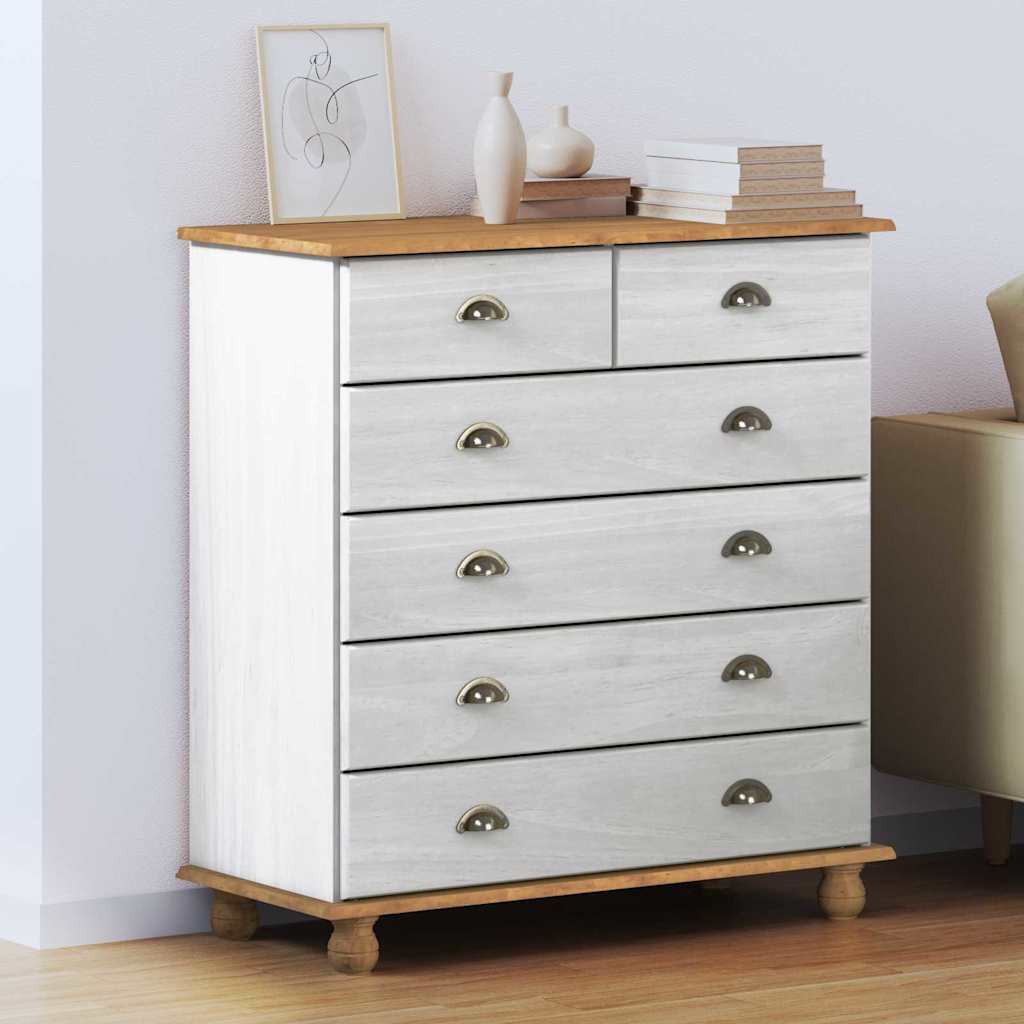 Commode ASKIM Blanc 91 x 40 x 95,5 cm Bois de pin massif - XIOS