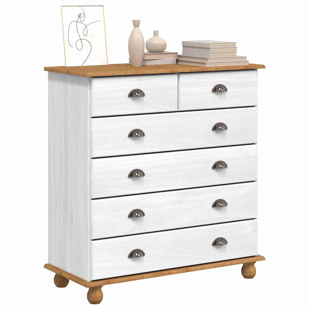 Commode ASKIM Blanc 91 x 40 x 95,5 cm Bois de pin massif - XIOS