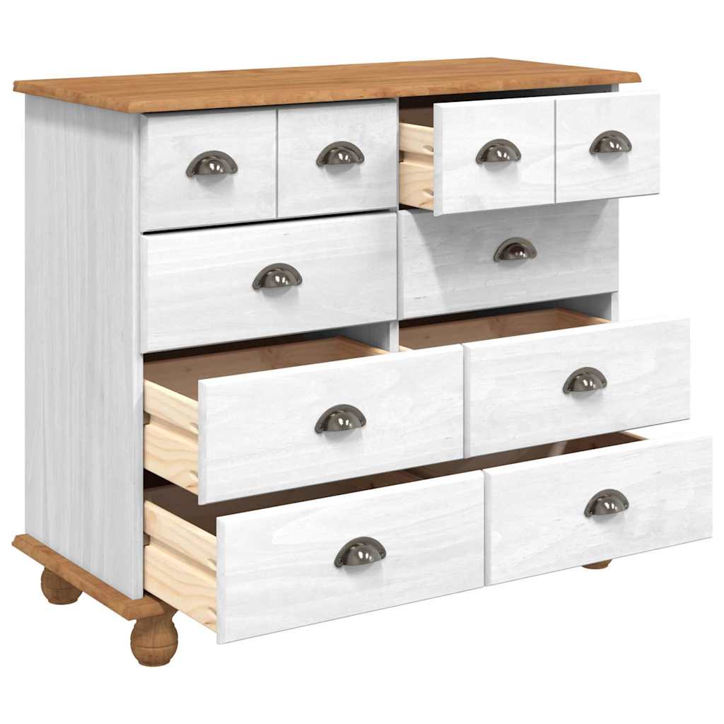 Commode ASKIM Blanc 91 x 40 x 79 cm Bois de pin massif - XIOS