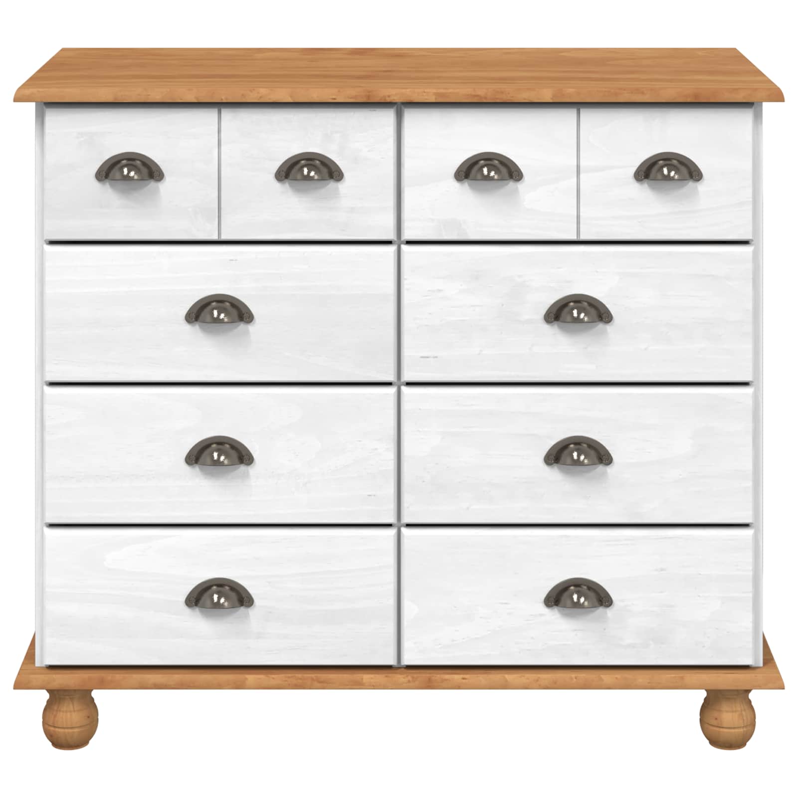 Commode ASKIM Blanc 91 x 40 x 79 cm Bois de pin massif - XIOS