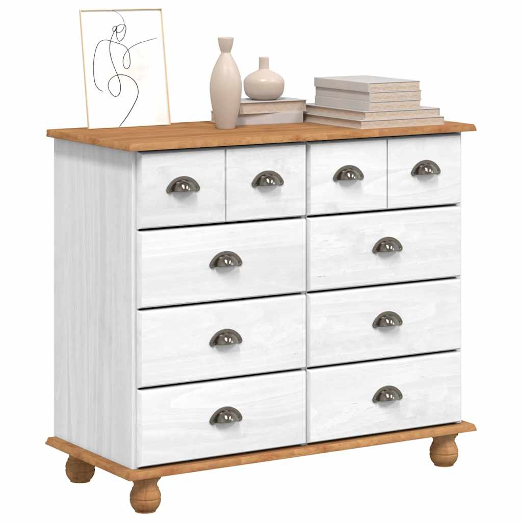 Commode ASKIM Blanc 91 x 40 x 79 cm Bois de pin massif - XIOS