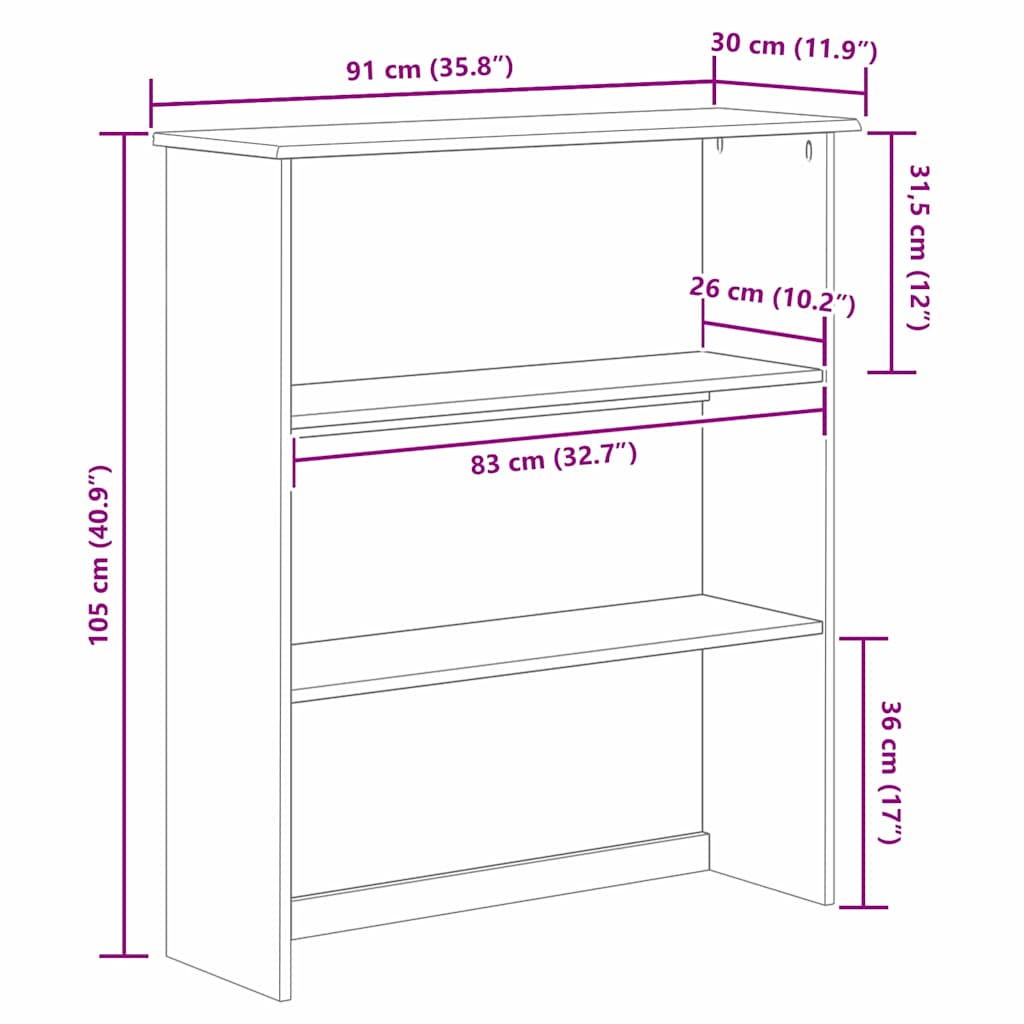 Hutch ASKIM Blanc 91 x 30 x 104 cm Bois massif en pin - XIOS