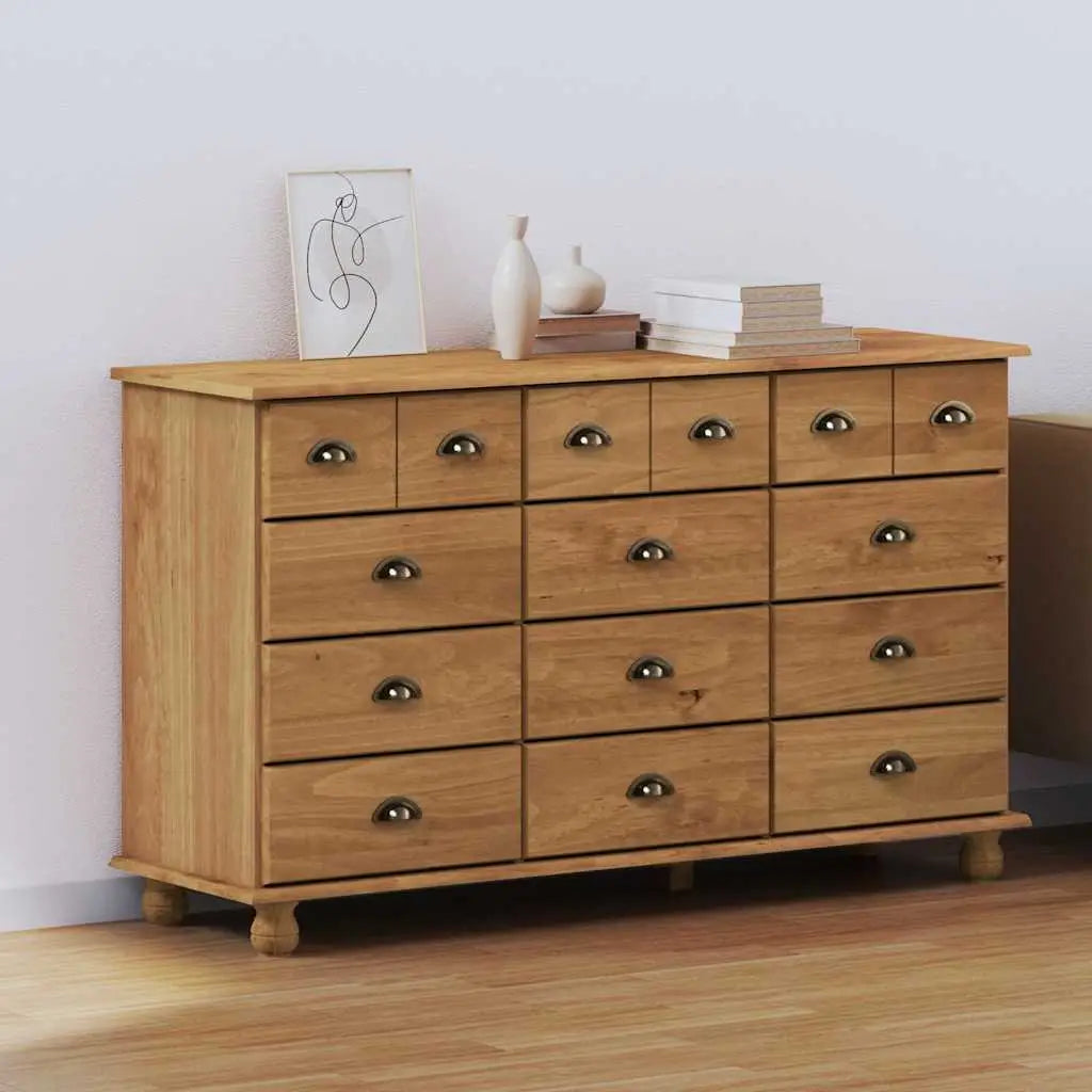 Commode ASKIM Marron 79 x 40 x 133,5 cm Bois de pin massif - XIOS