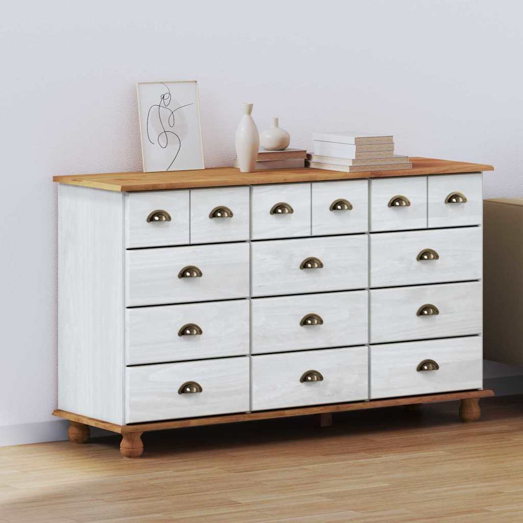 Commode ASKIM Blanc 79 x 40 x 133,5 cm Bois de pin massif - XIOS