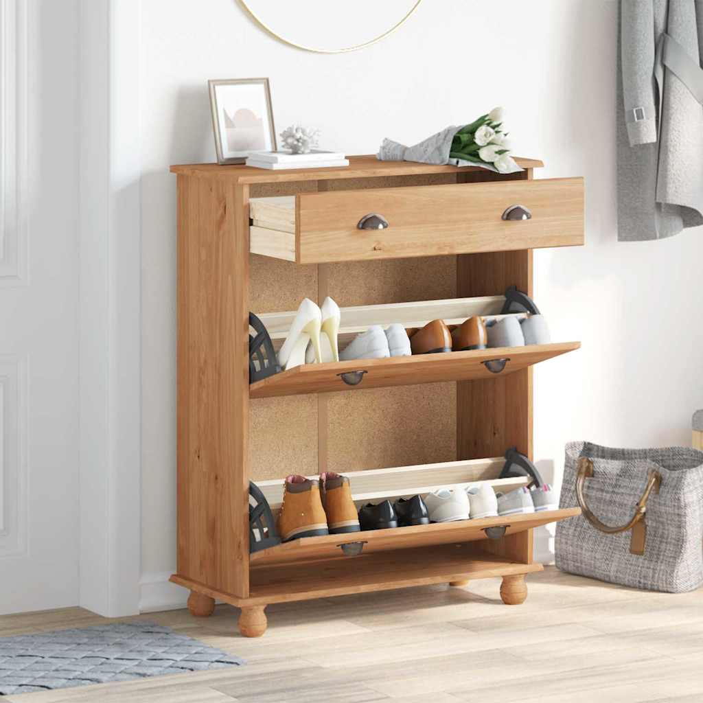 Cabinet à chaussures avec tiroir ASKIM Marron 85 x 35 x 108 cm - XIOS
