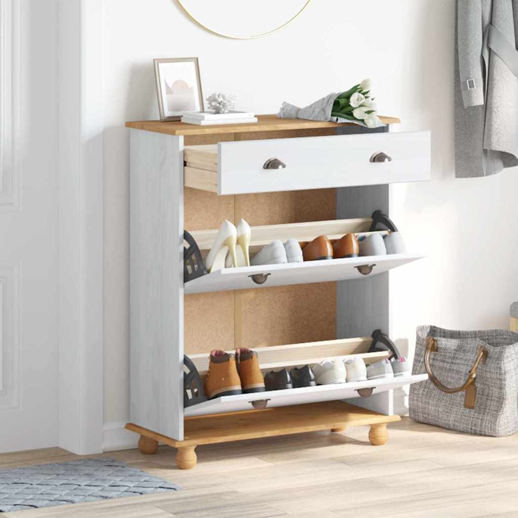 Cabinet à chaussures avec tiroir ASKIM Blanc 85 x 35 x 108 cm - XIOS
